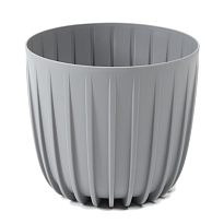 Кашпо Lamela Mira низкая d17,8 h15,6см 2,9л пластик серый
