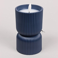 Свеча светодиодная воск 8*8*15см пластик синий