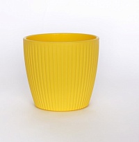 Горшок Эви VipSet d10,5 h9,7см 0,6л с вкладкой пластик желтый