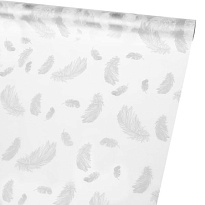 Пленка матовая 58см*10м Перья розовый-серый-белый