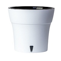 Горшок Дали Софт d16,5 h15см 2,1л с вкладкой пластик белый/черный