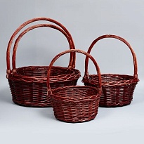 Корзина (ива) d28*h13*hh28см круг коричневый