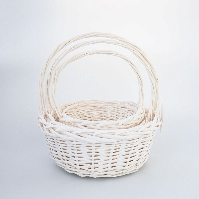 Корзина (ива) d35*h14*hh35см круг белый