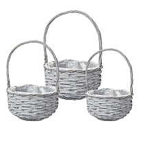 Корзина плетеная (ива) d26*h16*hh38см серый
