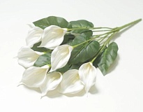 Каллы в букете искусственные 9 голов, h50см белый