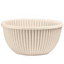 Кашпо Верде d31 h15см 6л с вкладкой пластик кремовый