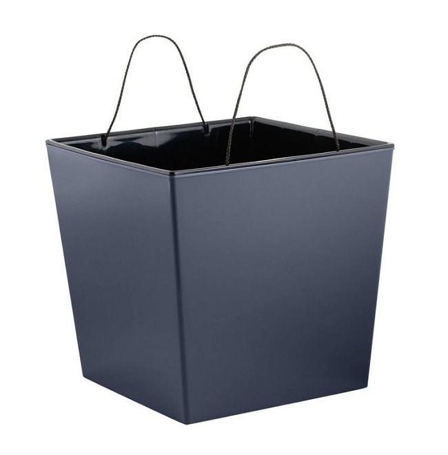 Кашпо London Cube 17.7*17.7 h18,4см 4,2л с вкладкой пластик вулканический серый