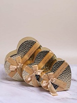 Коробка Сердце 22*20*9см кожа золотой 
