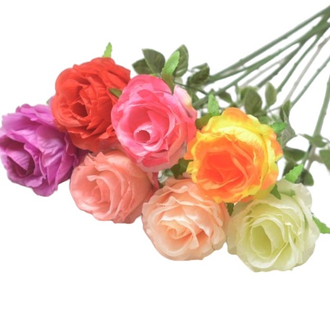 Роза искусственная 1 голова h52см микс