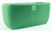 Ящик балконный Фабио VipSet 37,8*19 h17см 9.5л с дренажной системой пластик зеленый