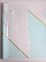 Пленка прозрачная 58см*10м Бабочки ментоловый