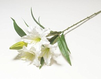 Лилия искусственная 4головы 1бутон h60см белый