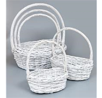 Корзина плетеная (ива) d30*20*h10*hh30см овал белый