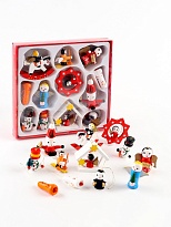 Елочные игрушки Подарочный набор 18*17*2,8см деревяный микс