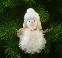 Елочные игрушки Снеговик h11.5см белый