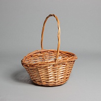 Корзина (ива) d22*18*h10*11*hh25см овал медовый