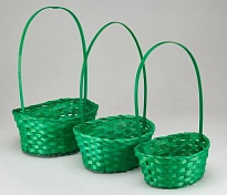 Корзина (бамбук) d27*21*h10*hh38см овал зеленый