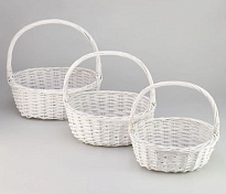 Корзина (ива) d37*30*h14*hh36см овал белый