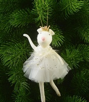 Елочные игрушки Мышка-балерина h17см