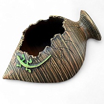 Кашпо уличное Амфора лежащая 35см керамика умбра