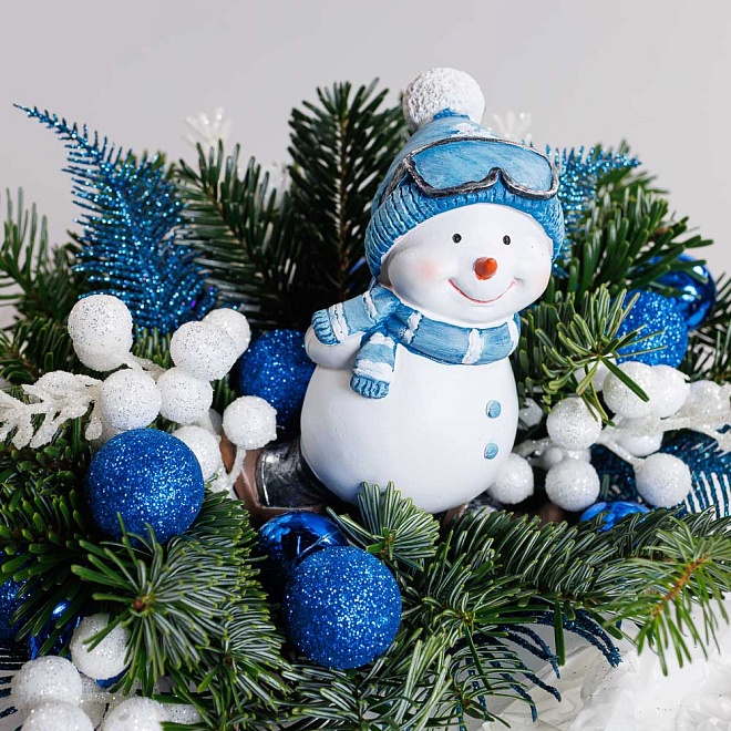 Композиция новогодняя "Синий иней"