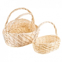 Корзина (ива) d36*h15*hh34см овал натуральный