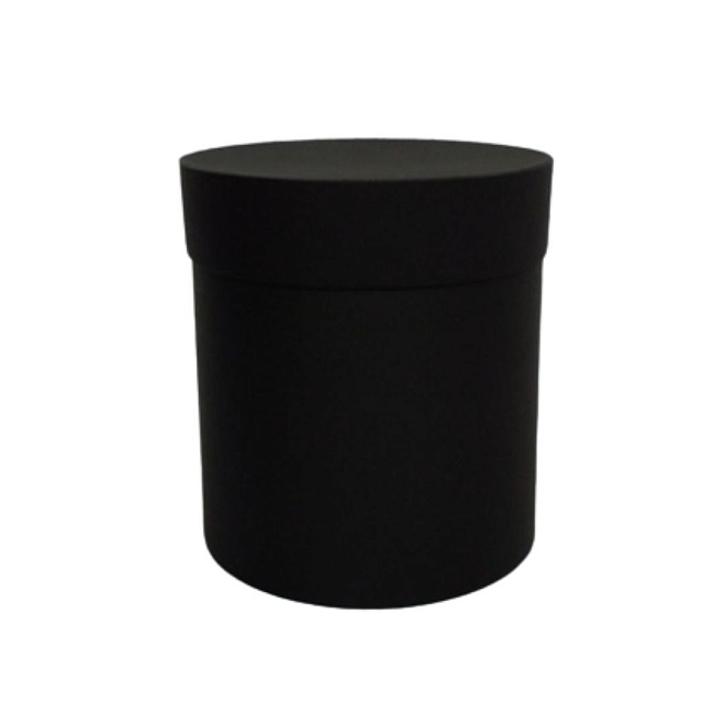 Коробка шляпная с крышкой d20*h20см матовый черный