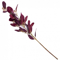 Зелень ветка искусственная эвкалипт h70см бордовый