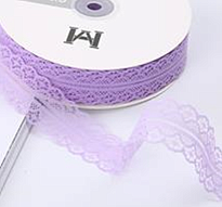 Лента кружево 3см*50ярд сиреневый