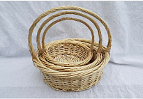 Корзина (ива) d27*h11*hh30,5см круг натуральный