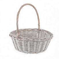 Корзина (ива) d35*h16*hh42см круг серый