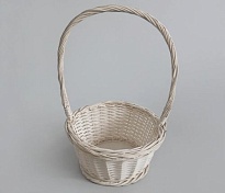 Корзина плетеная (ива) d27*27*h14*hh43см круг белый