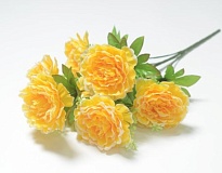 Пион искусственный 7голов h67см желтый