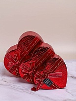 Коробка Сердце 19*17*7см кожа красный 