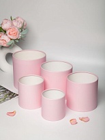 Коробка шляпная без крышки d14*h14см матовый розовый