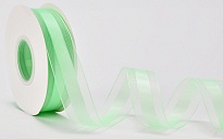 Лента полиэстер 25мм*40ярд Лили кант пастельно-зеленый