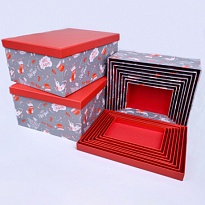 Коробка НГ 23*16.5*9.5см Happy New Year серый