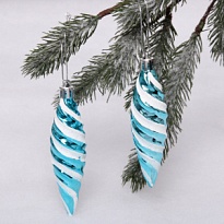 Елочные игрушки Сосульки Таинственное очарования 10см 2шт голубой