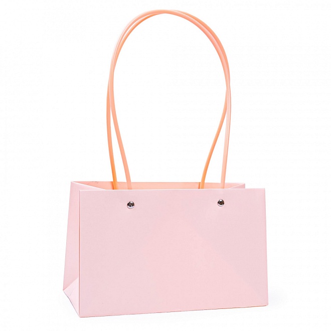 Пакет для цветов 10*13*22см розовый матовый 