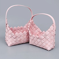 Корзина (секвойя) d26*18*h15,5*hh38,5см сумка розовый
