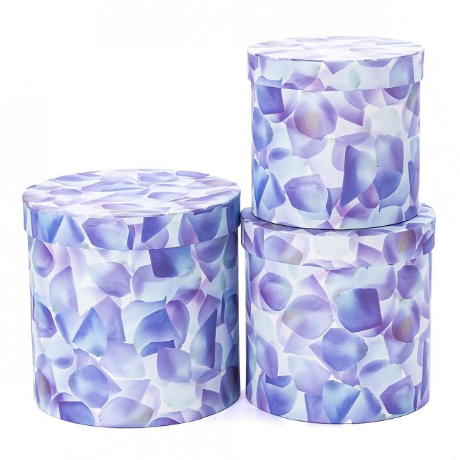 Коробка шляпная Калейдскоп d19*h19см синий