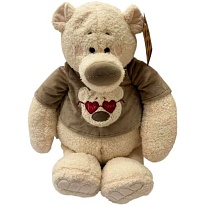 Мягкая игрушка KULT Медведь Тато в серой майке h37см 