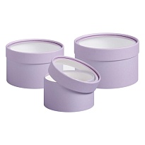 Коробка шляпная с прозрачной крышкой d20*h10см лиловый