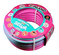 Шланг поливочный 25м 3/4" Finland Selva 3-слойный розовый/голубой