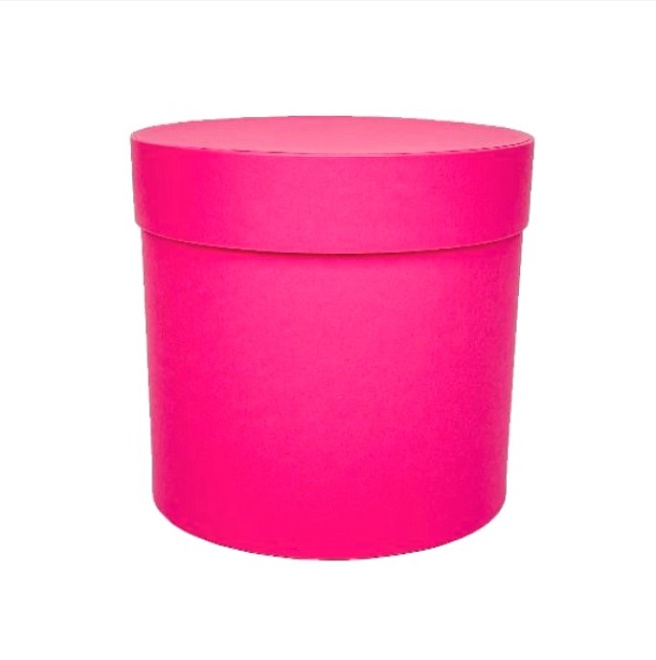 Коробка шляпная с крышкой d20*h20см матовый фуксия  
