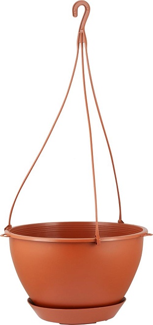 Горшок подвесной Афина d25 h15,5см 4,5л с поддоном терракотовый