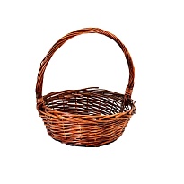 Корзина плетеная (ива) d33*d26*h11*hh31см, коричневый
