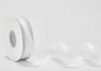 Лента полиэстер 25мм*40ярд Лили кант белый