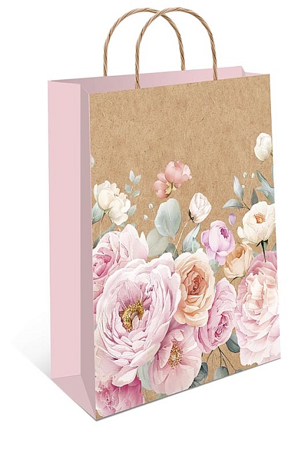 Пакет подарочный 18*23*10см Букет крафт