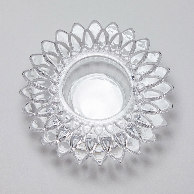 Подсвечник из стекла Tangson 10,5*10,5*3см Подсолнух